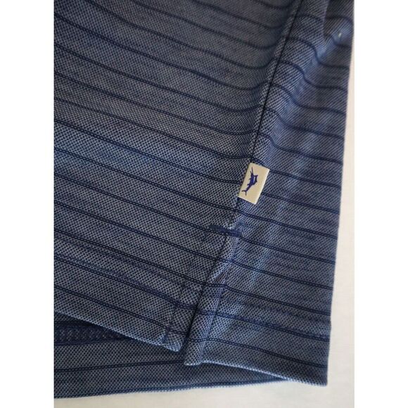 Tommy Bahama ST226446RS Men’s Sz Medium Island Navy Striped S/S Polo Shirt - Picture 5 of 8